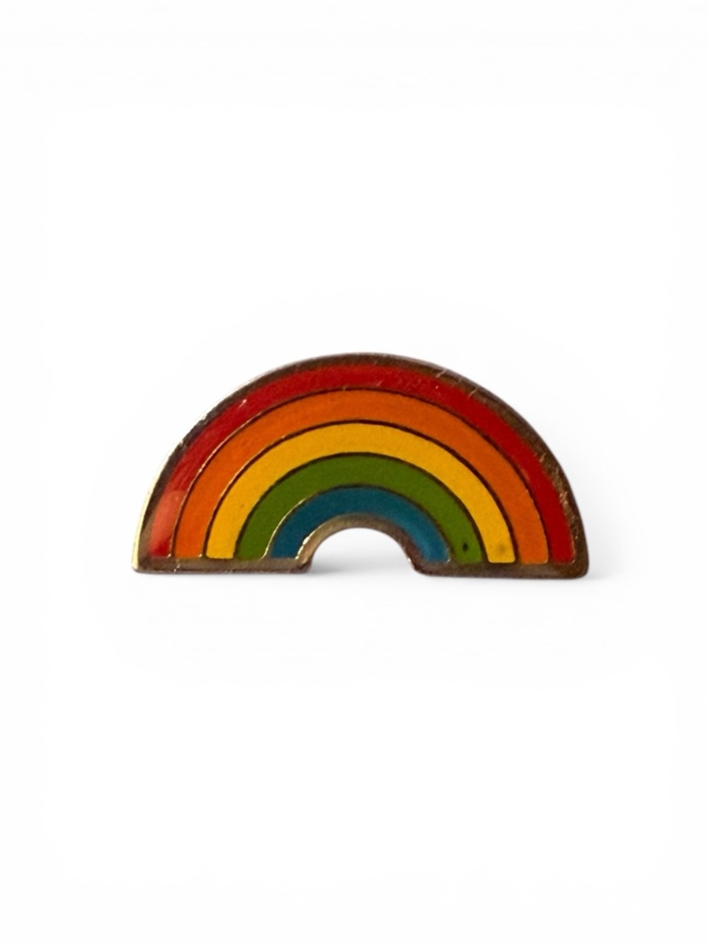 Vintage Rainbow Enamel Pin - Multicolor Semi-Circle
